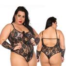Kit Body Plus Size com Luvas em Renda Encaixe Perfeito e Sensualidade à Flor da Pele