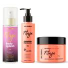 Kit Body Splash Hidratante Corporal Esfoliante Iza Tonelli Pitaya Uvaia Morango Frutas -