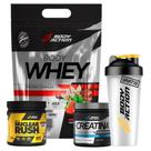 Kit Bodyaction - Body Whey 900g, Creatina 100% 150g, Pré-treino Nuclear Rush 100g e Coqueteleira Grátis Kit Bodyaction - Body Whey 900g, Creatina 100% 150g, Pré-treino Nuclear Rush 100g e Coqueteleira Grátis