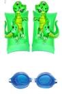 Kit boia braço divertida 3d + óculos piscina
