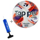 Kit Bola De Futebol Campo Topper Samba Velocity PRO 2026+Bomba de AR Poker Way Cor:Laranja+PretoTamanho:ÚnicoGênero:Ho