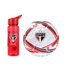 Kit Bola de Futebol São Paulo C/ Garrafa Canudo 700ml Tricolor Time - Licenciado e Oficial
