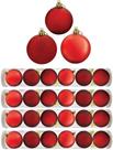 Kit Bola Natal Gliter, Fosca, Brilho Vermelha 24 Peças 8cm