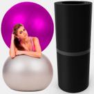 Kit Bola Pilates 65cm Colchonete Academia Ioga Fisioterapia