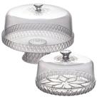 Kit boleira com pé e queijeira de plástico Cristal incolor Plasutil