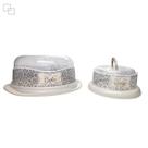 Kit boleira para sobremesas sem rosca e queijeira com tampa decorado resistente plástico Kit boleira para sobremesas sem rosca e queijeira com tampa decorado resistente plástico