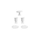Kit boleira renda e vaso grego e bandeja 5 peças branco