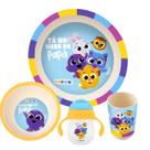 Kit Bolofofos 3 Peças e Copo Transição De Treinamento 360ml Com Alça Alimentação Infantil Seguro Para Crianças Zoop