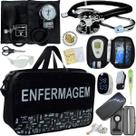 Kit Bolsa Cores Aparelho Pressao Esfigmomanometro Medidor de Glicose Completo Enfermagem Pa Med