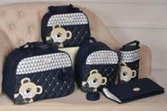 Kit bolsa de bebe maternidade 5 peças urso de lado rosa