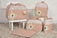 Kit bolsa de bebe maternidade 5 peças urso de lado rosa