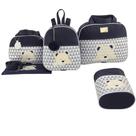 Kit Bolsa de Maternidade 5 Peças Urso Chevron Menino