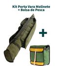 Kit Bolsa de Pesca + Porta vara molinete 1,6 metros fabricado em lona de caminhão resistente