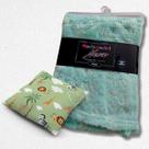 Kit Bolsa de Semente para Cólicas (Estampa Safari) + Manta Verde Neon Confort