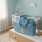Kit Bolsa e Frasqueira Bordada Saída Maternidade Urso Ursa Rei