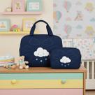 Kit Bolsa e Frasqueira Maternidade Bebê Nuvem Alegria