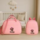 Kit Bolsa E Mochila para Bebê Saida Maternidade Urso Bordada