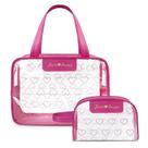 Kit Bolsa E Nécessaire Transparente Love Pink