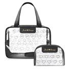 Kit Bolsa E Nécessaire Transparente Love Preto