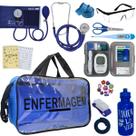 Kit Bolsa Enfermagem Aparelho de Pressão Estetoscópio Aneroide Glicemia Premium