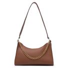 Kit Bolsa Feminina Baguete Corrente Lateral + 3 Cintos Básico Fivela Dourada Dia Dia