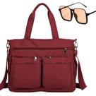 Kit Bolsa Feminina Casual De Ombro + Óculos De Sol Feminino Estilo Quadrado Retro