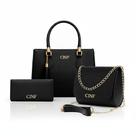 Kit Bolsa Feminina De Ombro Transversal Tira Colo E Carteira