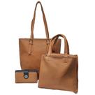 Kit Bolsa Feminina Grande Tipo Sacola Carteira Marrom