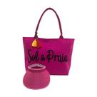 Kit Bolsa Feminina Rosa Pink e Viseira Viagem Verão Piscina Praia Premium Kit Bolsa Feminina Rosa Pink e Viseira Viagem Verão Piscina Praia Premium