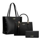 Kit Bolsa Feminina Sacola De Ombro Transversal De Mão E Carteira