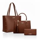 Kit Bolsa Feminina Sacola De Ombro Transversal De Mão E Carteira