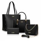 Kit Bolsa Feminina Sacola Grande + Bolsa Média + Tira Colo + Carteira