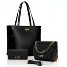 Kit Bolsa Feminina Sacola Grande + Tira Colo + Carteira