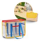 Kit Bolsa Feminina Transparente e 1Tapete Piquenique Praia