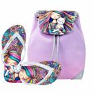 Kit Bolsa Infantil Chinelo Juvenil Rosa Magicc Bolsas