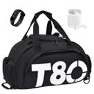 Kit Bolsa Mala T80 Transversal Academia Viagem Relógio Fone