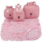 Kit bolsa maternidade 3 peças bailarina rosa lulu + saida maternidade