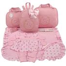 Kit bolsa maternidade 3 peças borboleta rosa + saida maternidade