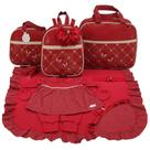 Kit bolsa maternidade 3 peças borboleta vermelho + saida maternidade Kit bolsa maternidade 3 peças borboleta vermelho + saida maternidade