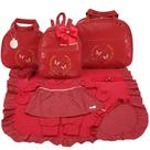 Kit bolsa maternidade 3 peças borboleta vermelho + saida maternidade