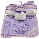 Kit bolsa maternidade 3 peças chevron menina + saida maternidade