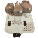 Kit bolsa maternidade 3 peças chevron nude + saida maternidade