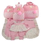 Kit bolsa maternidade 3 peças chevron rosa + saída maternidade Kit bolsa maternidade 3 peças chevron rosa + saída maternidade