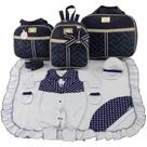 Kit bolsa maternidade 3 peças laço marinho + saida maternidade