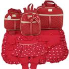 Kit bolsa maternidade 3 peças laço vermelho + saida maternidade