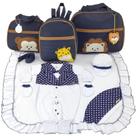 Kit bolsa maternidade 3 peças safari marinho + saida maternidade