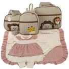 Kit bolsa maternidade 3 peças safari menina+ saida maternidade