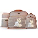 Kit Bolsa Maternidade 4 Peças Zoo Bolsa Grande + Mochila + Frasqueira + Trocador Ref 1099 - Mave Baby Cor:Girafa