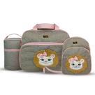 Kit Bolsa Maternidade 4 Peças Zoo Bolsa Grande + Mochila + Frasqueira + Trocador Ref 1099 - Mave Baby Cor:Leoa Kit Bolsa Maternidade 4 Peças Zoo Bolsa Grande + Mochila + Frasqueira + Trocador Ref 1099 - Mave Baby Cor:Leoa