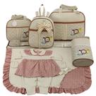 Kit bolsa maternidade 5 peças safari baby bege + saida maternidade menina